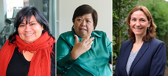 De izquierda a derecha: Yolirruth Núñez (Oficial de Desempeño Social y Desarrollo de Capacidades, América Latina), Ging Ledesma (Director de Innovación en Desempeño Social) y Kawien Ziedses des Plantes (Especialista en Desempeño Social Global)