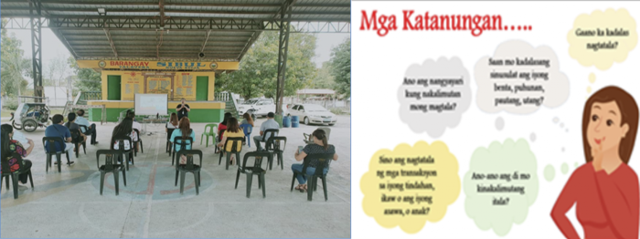 Filipinetako denda kooperatibo komunitarioen eta infografiaren proiektuaren gaitasuna sortzeko bilera. Reunión de creación de capacidad del proyecto de tiendas cooperativas comunitarias de Filipinas e infografía.